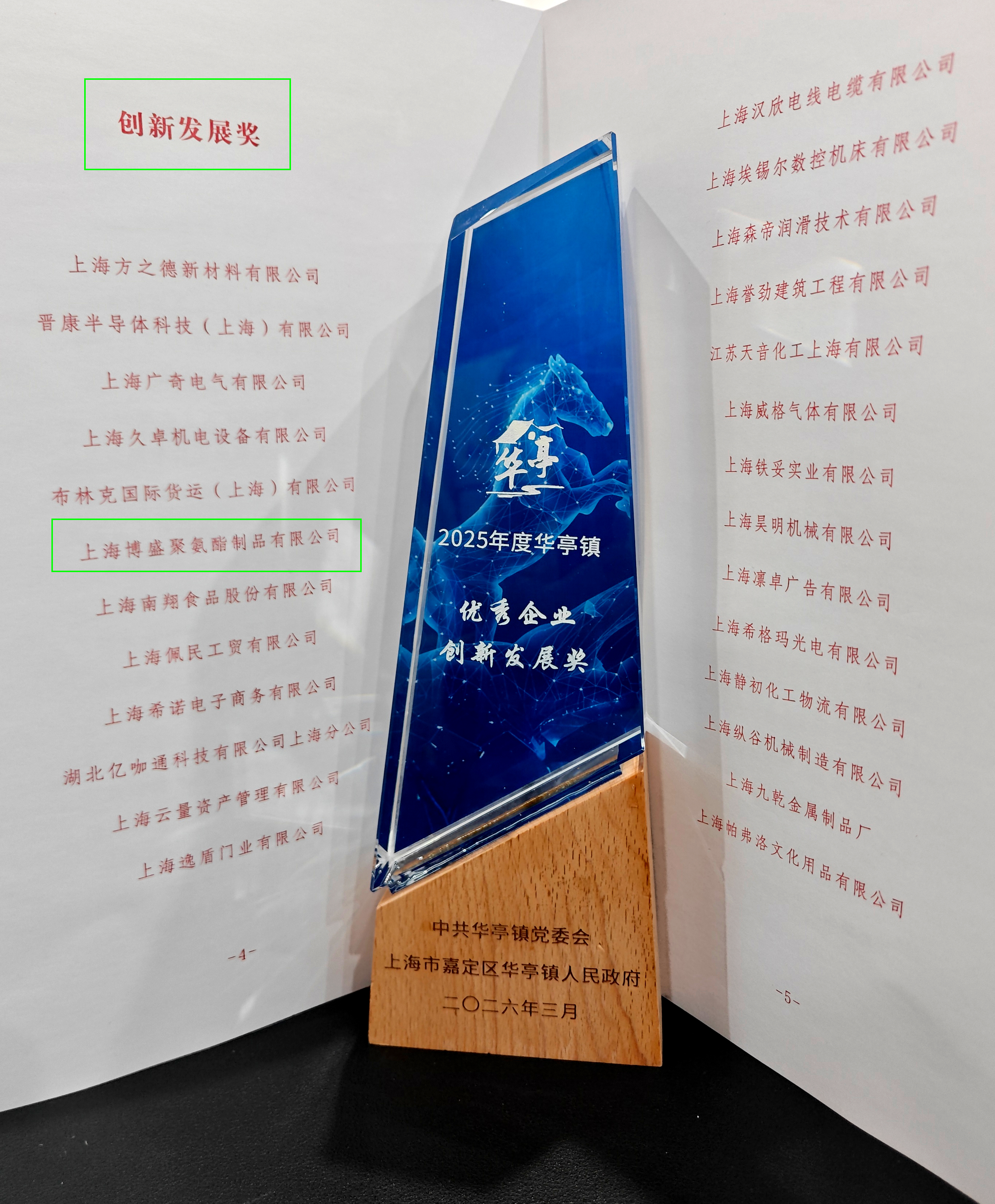 优秀企业创新发展奖